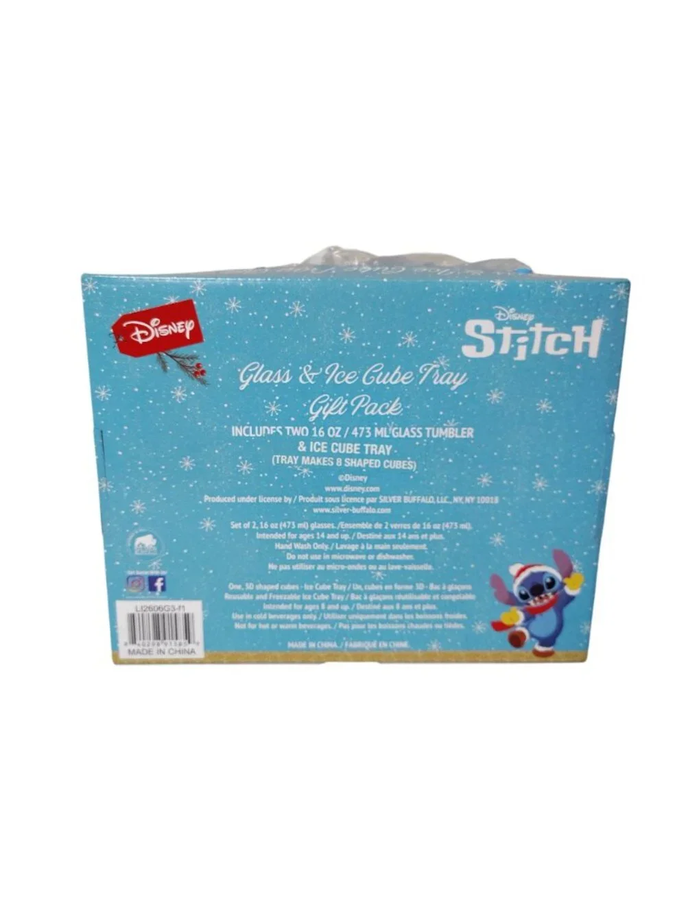 Disney Stitch Glass and Ice Cube Tray Set Gift Pack